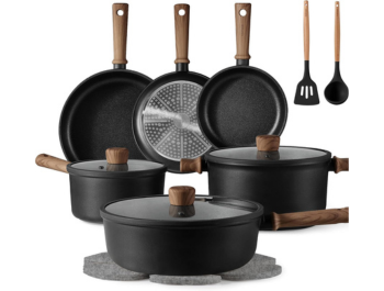 CAROTE Nonstick Pots and Pans, Induction Titanium Cookware Set 16pcs Kitchen Cooking Sets, Pot and Pan Non Stick w/Frying pan (PFOS, PFOA Free)