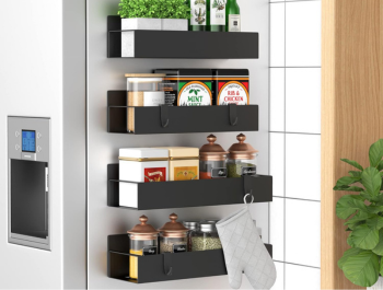 HuggieGems Metal 4 Pack Magnetic Spice Storage Rack Organizer kitchenrecaps.com