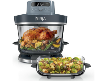 Ninja Crispi Pro 6-in-1 Glass Air Fryer | 450°F, Nontoxic, 6qt & 2.5qt Containers & Lids | Microwave, Freezer, Dishwasher Safe | Max Crisp, Air Fry, Bake, Roast, Recrisp, Dehydrate |Cyberspace AS101CY