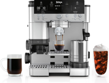 Ninja Luxe Café Premier 3-in-1 Espresso Machine, Drip Coffee, & Rapid Cold Brew | Built-in Coffee Grinder, Hands-Free Milk Frother, Assisted Tamper for Cappuccinos & Lattes | Stainless Steel | ES601